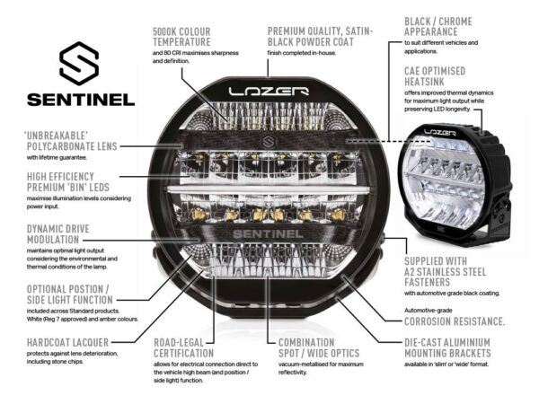 Lazer Sentinel Elite LED Extraljus 9" - Bild 5