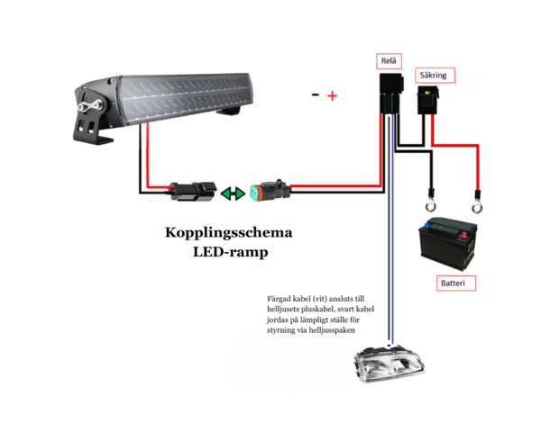 Reläkabelsats med DT-kontakt 12V (1 lampa) - Bild 2