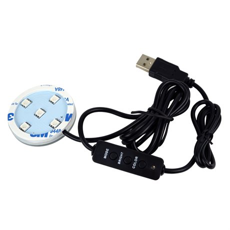 Ljusplatta till Poppy LED RGB 7 färger, 12-24V DC - USB