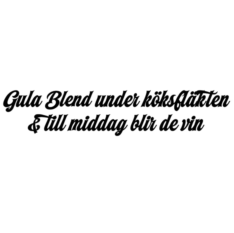 Gula Blend under köksfläkten nr 2 Dekal - 100cm, Röd