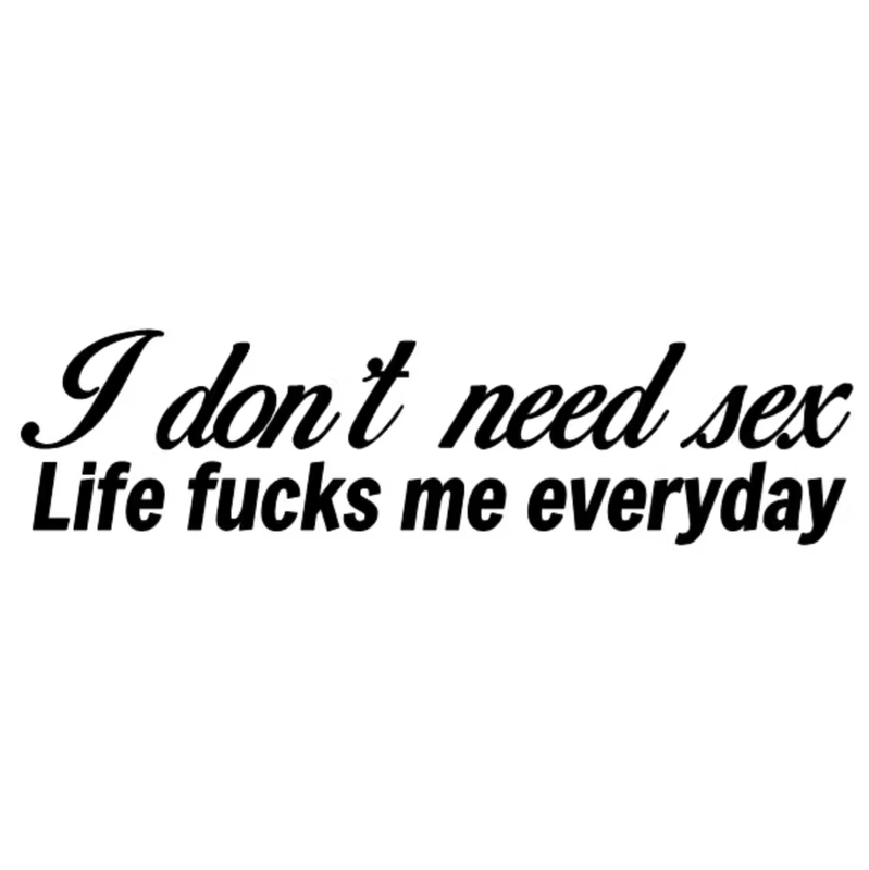 I don't need sex Dekal - 100cm, Röd