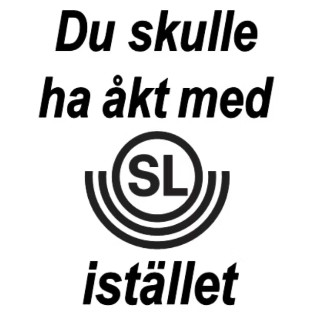 Du skulle ha åkt med SL istället Dekal - 20cm, Guld