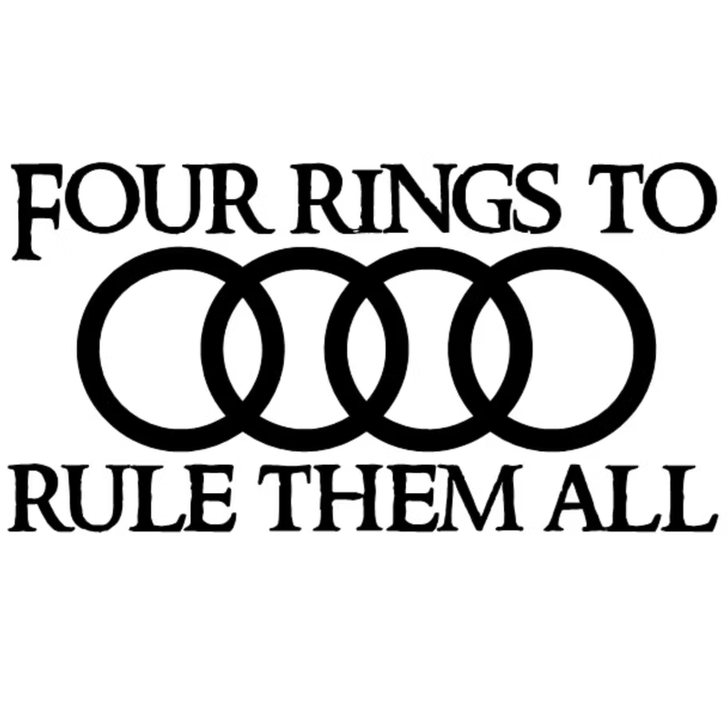 Four rings to rule them all Audi Dekal - 30cm, Guld