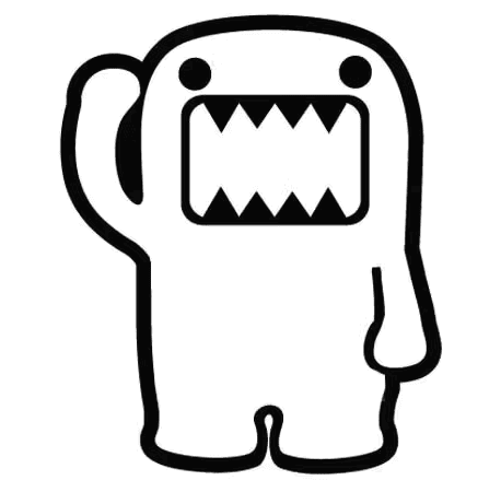 Domo Kun nr 2 Dekal - 20cm, Guld