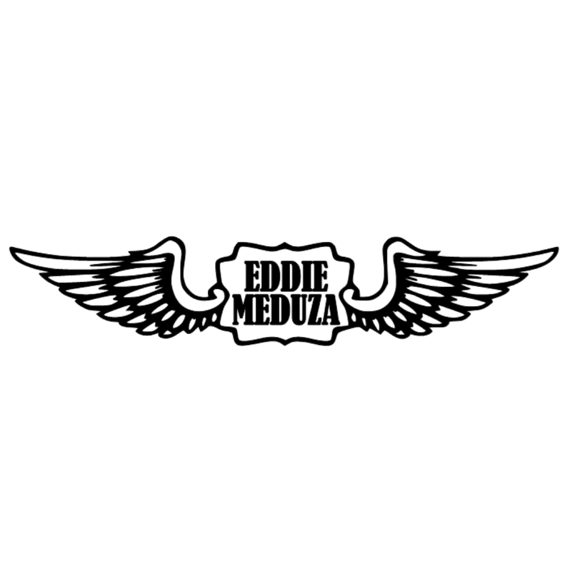 Eddie Meduza med vingar Dekal - 30cm, Guld