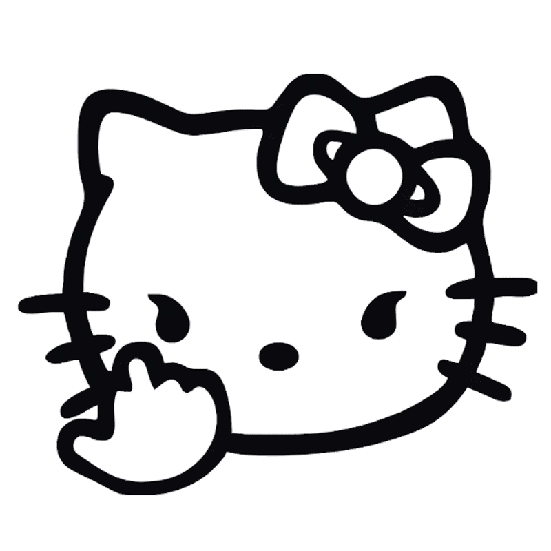 Hello Kitty Fuck You Dekal - 30cm, Orange
