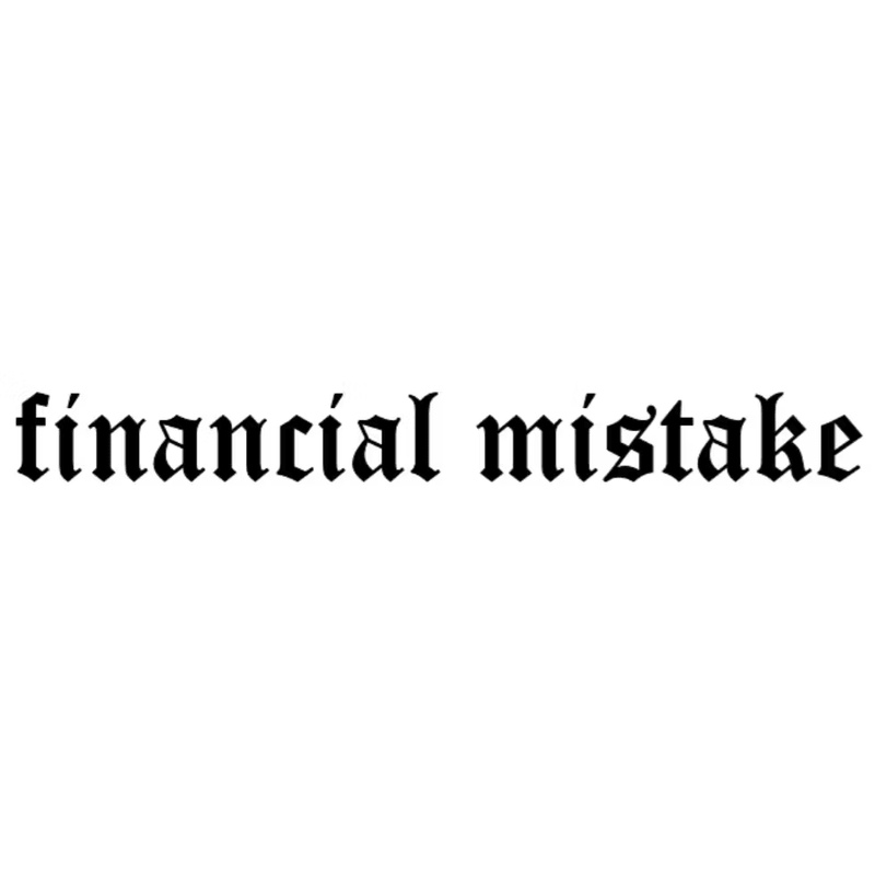 Financial Mistake Dekal - 80cm, Svart