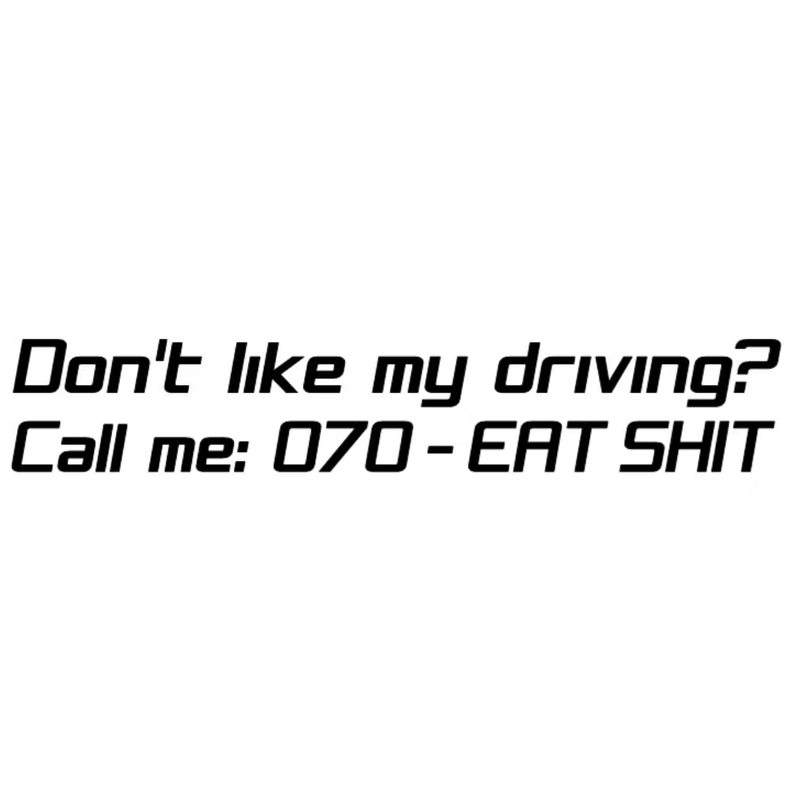 Don't like my driving? Call me Dekal - 20cm, Guld