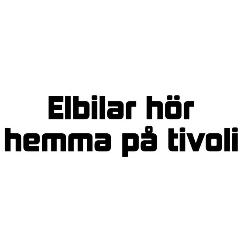 Elbilar hör hemma på tivoli Dekal - 60cm, Röd