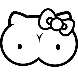 Hello Kitty Titty Dekal - 30cm, Orange