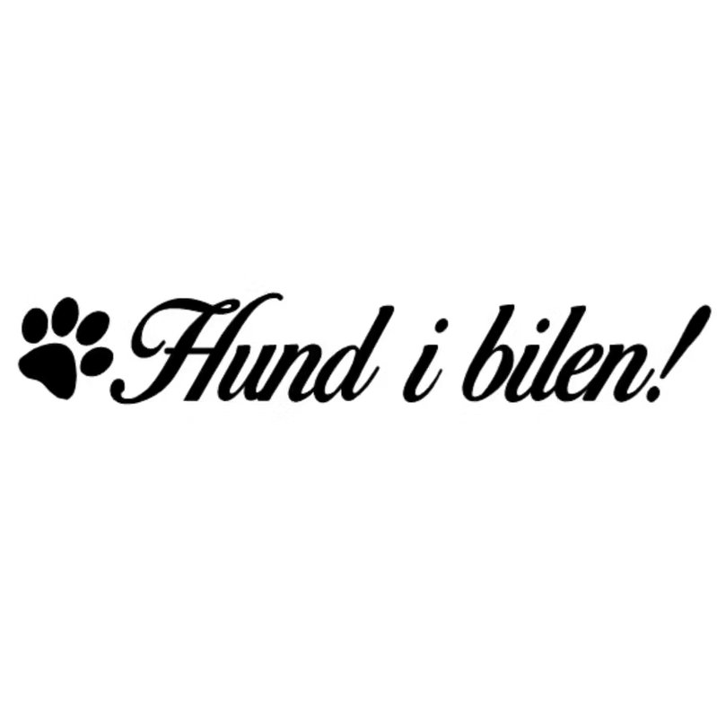 Hund I Bilen nr 2 Dekal - 80cm, Röd