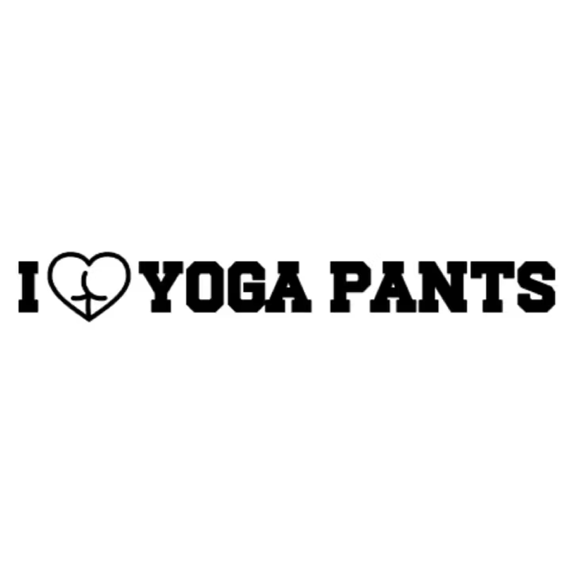 I Love Yoga Pants Dekal - 100cm, Svart