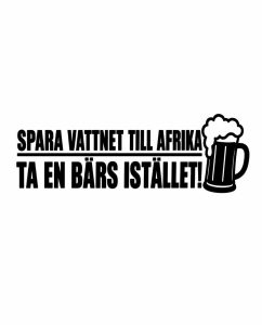 Spara vattnet till Afrika Dekal