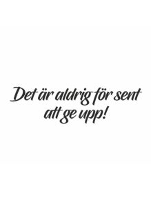 Det är aldrig för sent att ge upp! Dekal