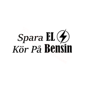 Spara El, Kör På Bensin Dekal